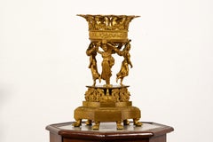 Centre de table de l'Empire français du 19e siècle en bronze doré