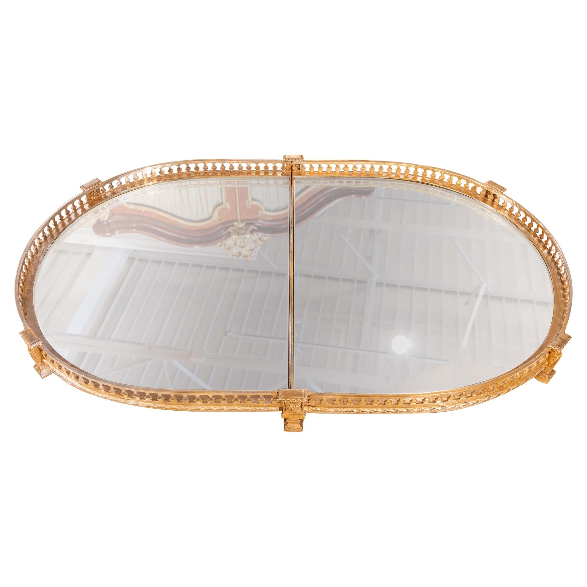 19th Century French Empire Gilt Bronze Plateau