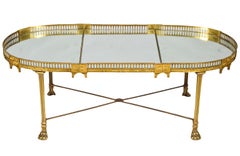 19th Century French Empire Gilt Bronze Three Part Mirrored Plateau Sofa Table