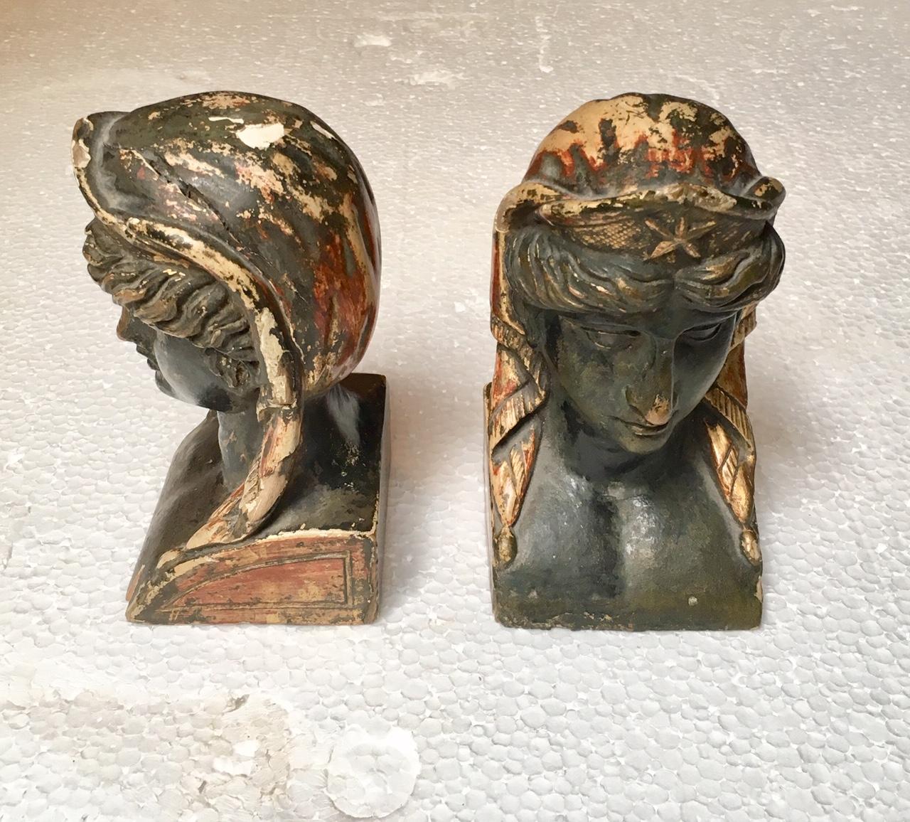 19th Century French Empire Gitwood Heads Sphinxes 3