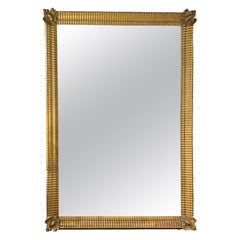 19th Century French Empire Large Ripple Mirror with Medallion Corners