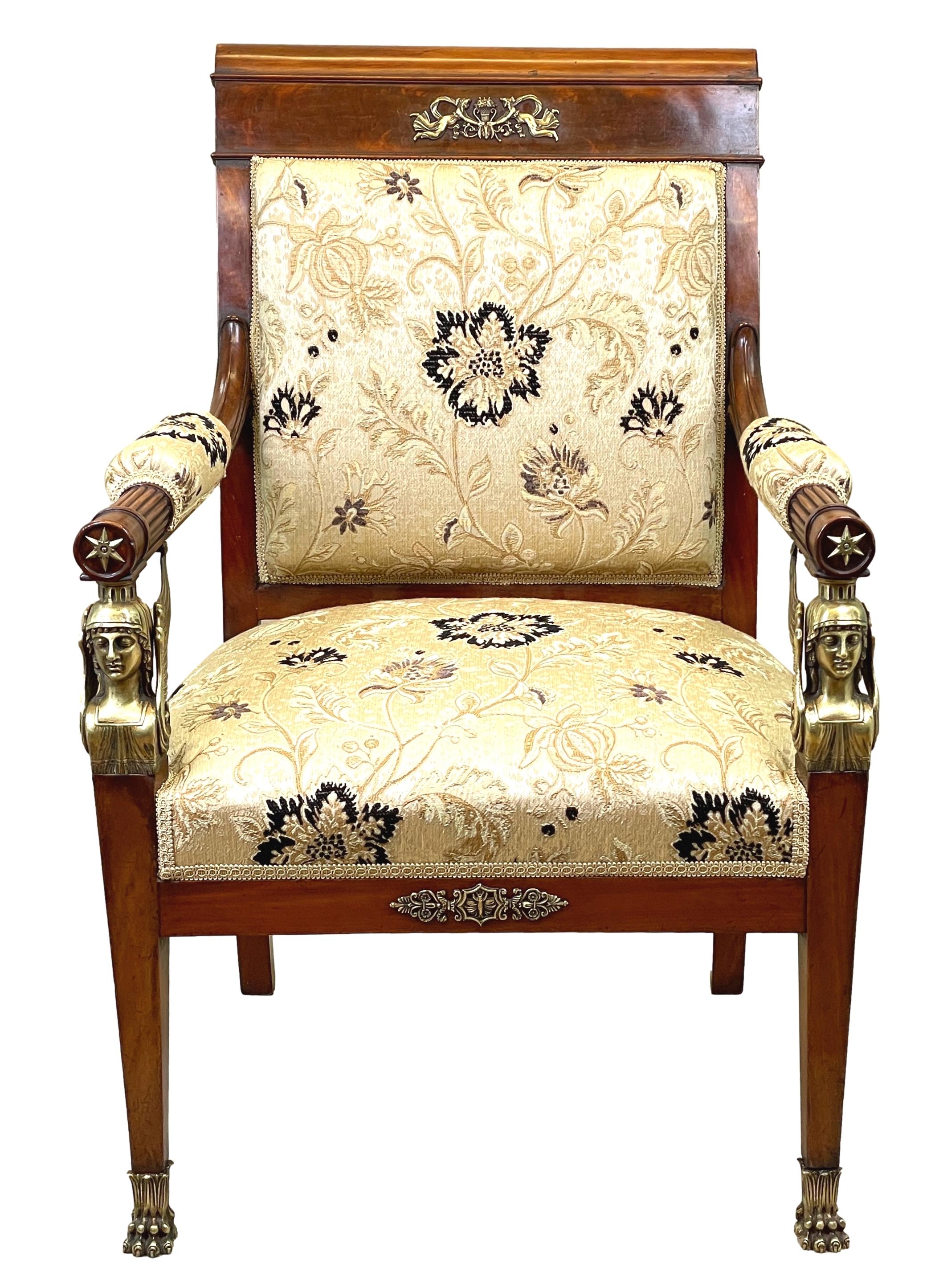 19th Century French Empire Library Armchair 8