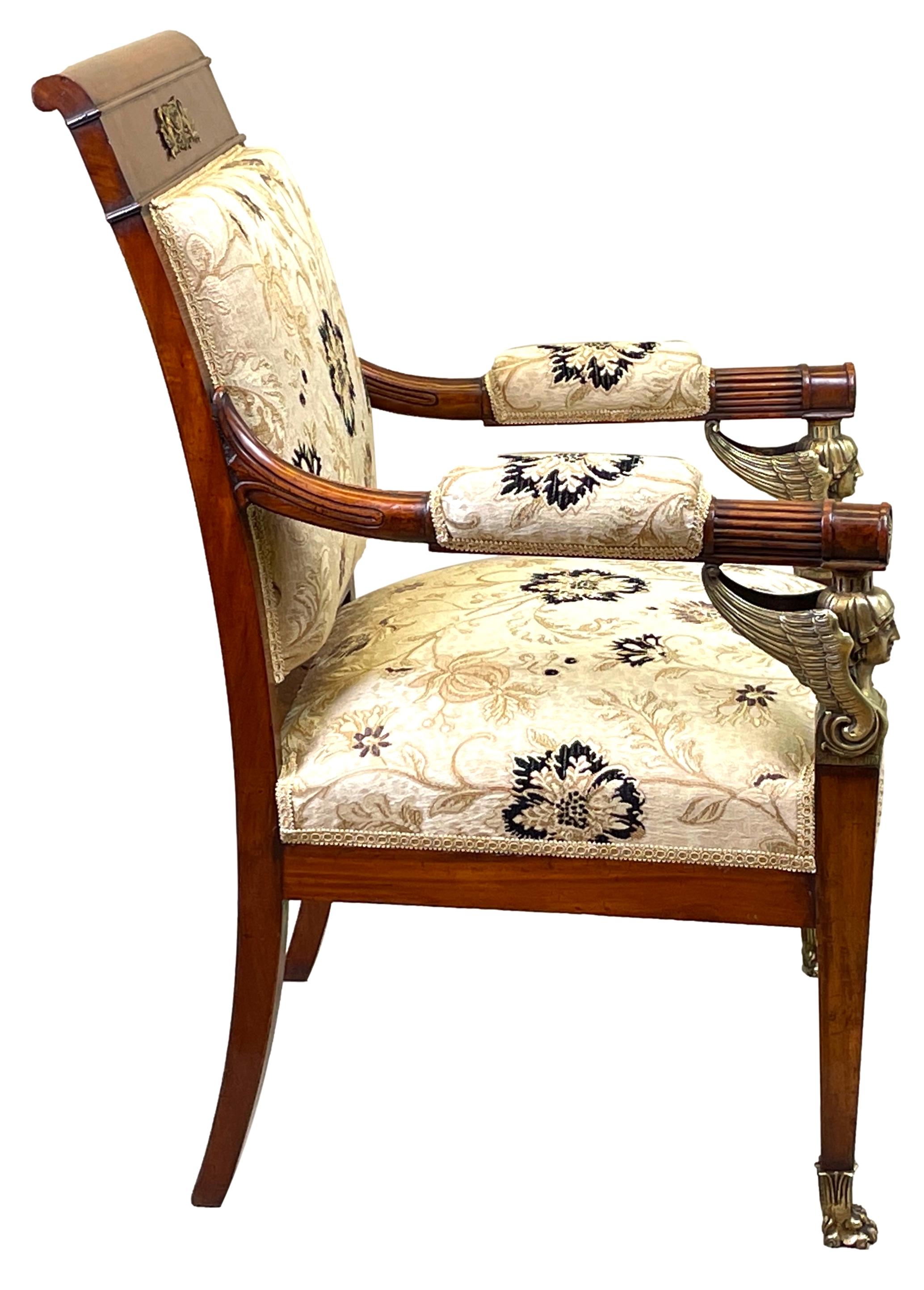 19th Century French Empire Library Armchair 2