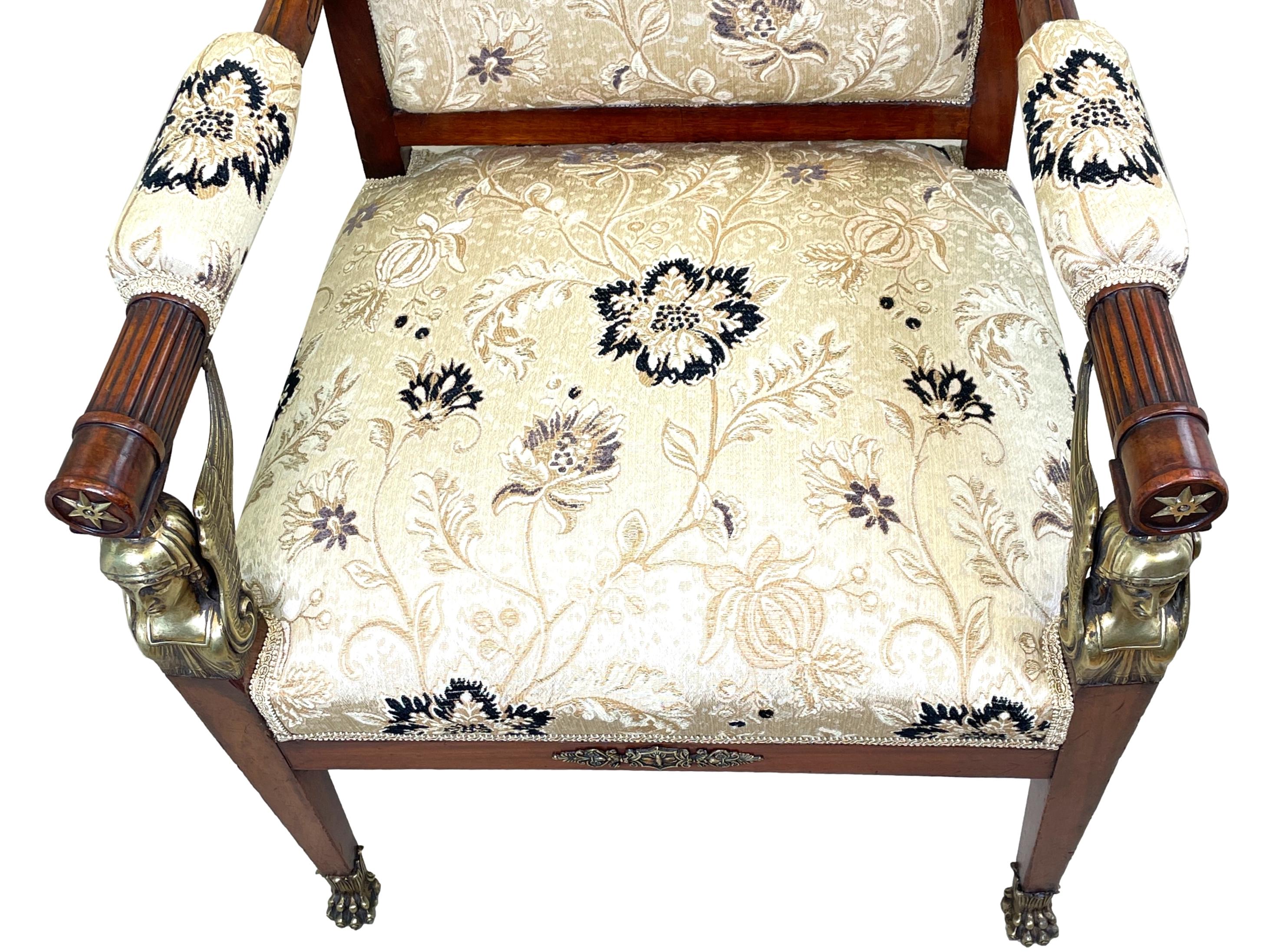 19th Century French Empire Library Armchair 4