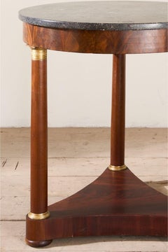 19th century French Empire Mahogany and black marble Gueridon table