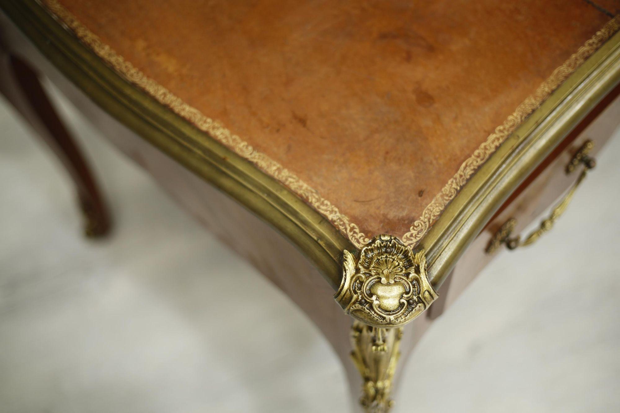 19th Century French Empire Mahogany and Leather Desk 3