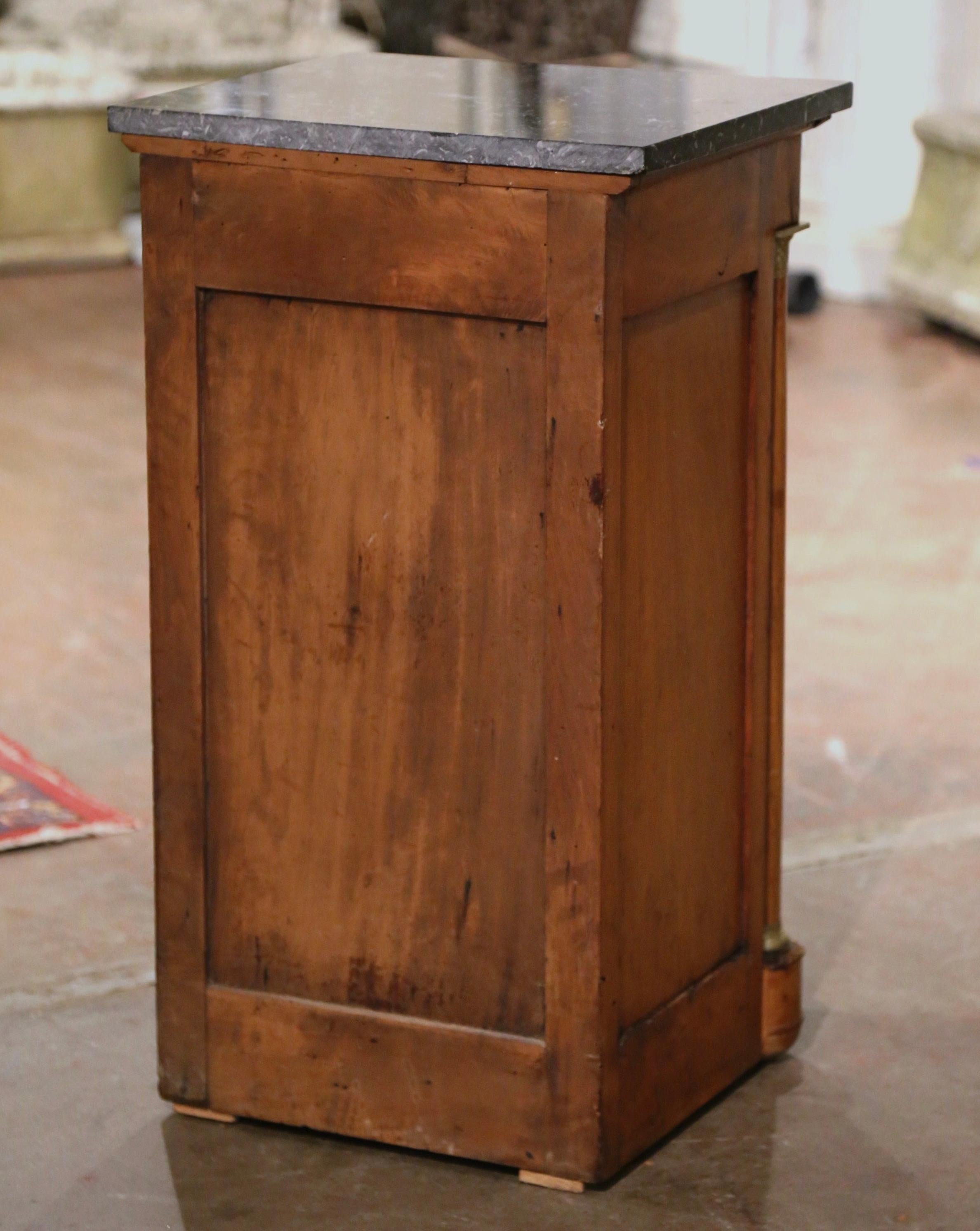 19th Century French Empire Mahogany and Marble Nightstand Bedside Table 7