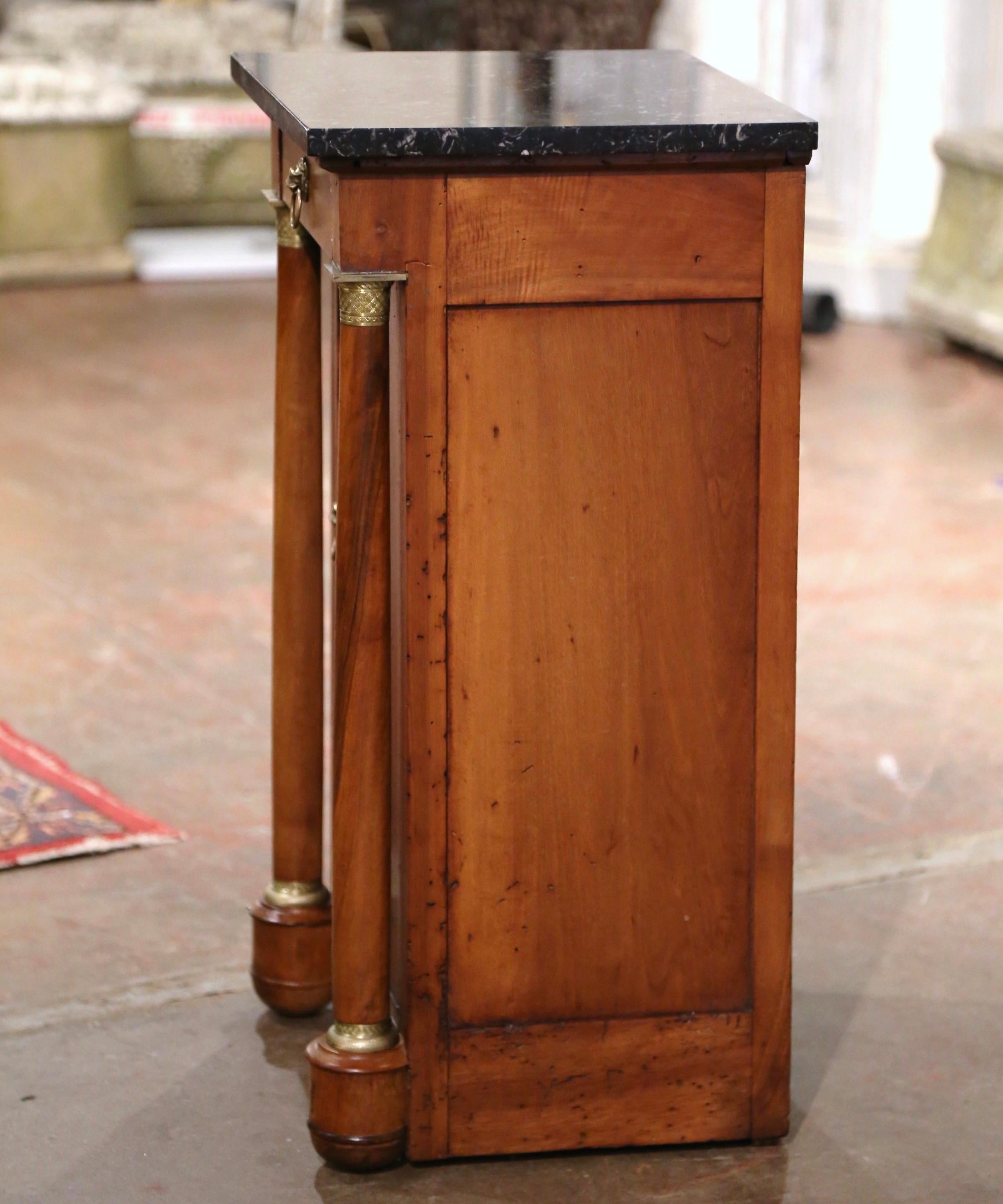 19th Century French Empire Mahogany and Marble Nightstand Bedside Table 2