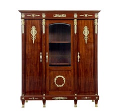 19th century French empire mahogany and ormolu cabinet