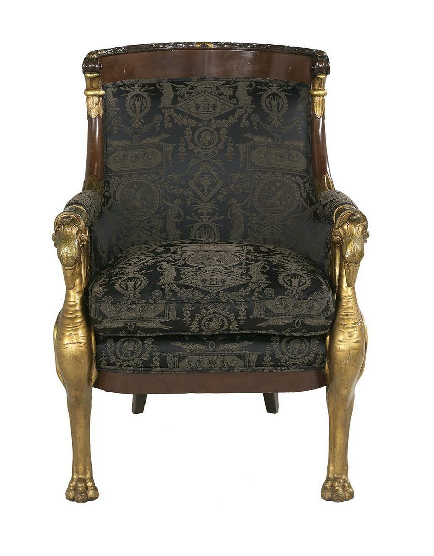 19th Century French Empire Mahogany and Parcel Gilt For Sale 1