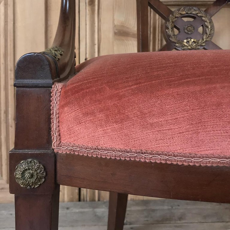 19th Century French Empire Mahogany Armchair For Sale 5