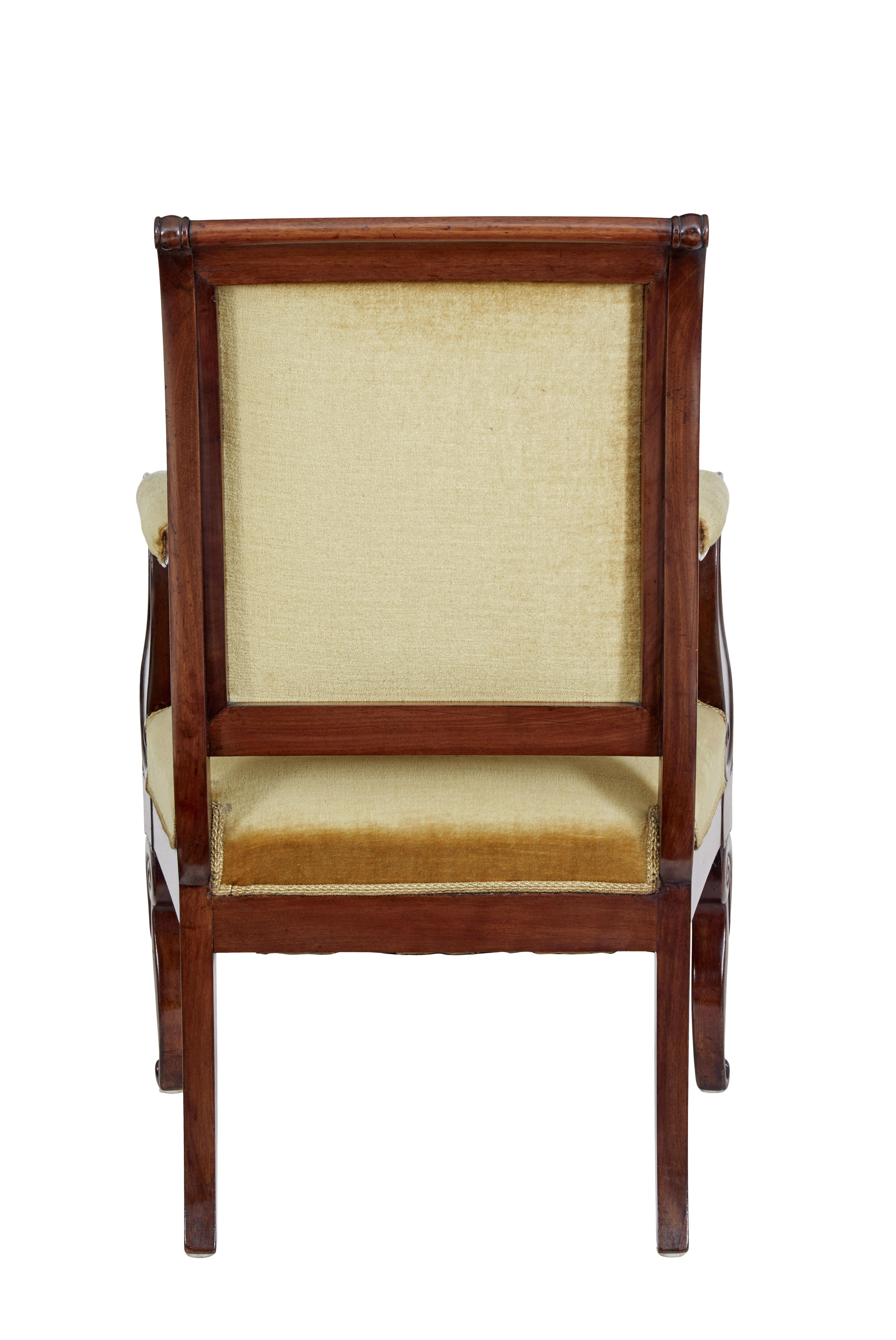 Empire 19th century French empire mahogany armchair For Sale