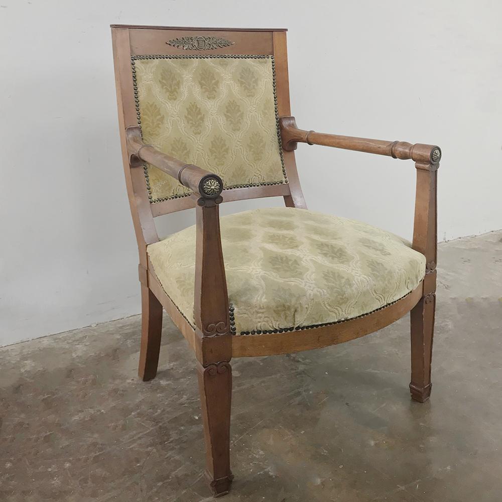 Französischer Empire-Mahagoni-Sessel aus dem 19. Jahrhundert (Handgefertigt) im Angebot