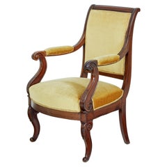 Antique 19th century French empire mahogany armchair