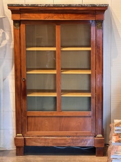 19th Century French Empire Mahogany Bibliothèque With Marble Top
