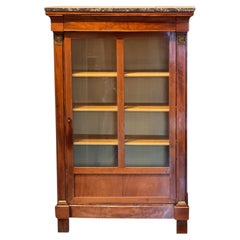 19th Century French Empire Mahogany Bibliothèque With Marble Top