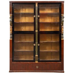 19th Century French Empire Mahogany Bookcase