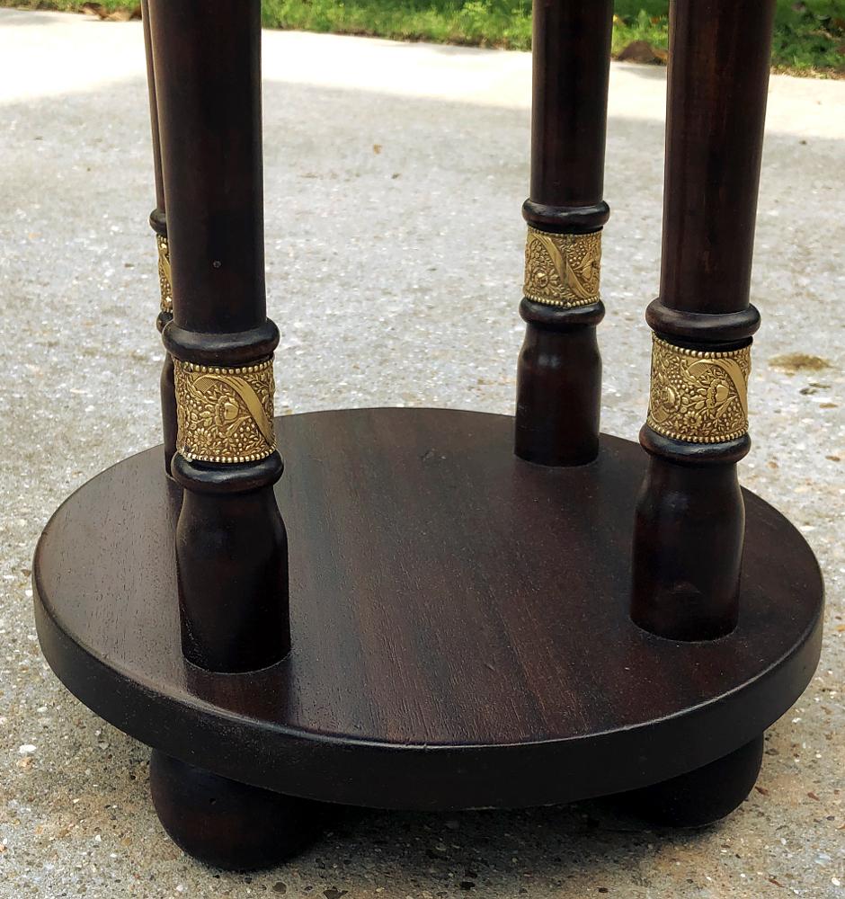 19th Century French Empire Mahogany & Brass Pedestal ~ End Table For Sale 3