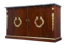 Buffet de meuble de rangement en acajou style Empire français du 19ème siècle
