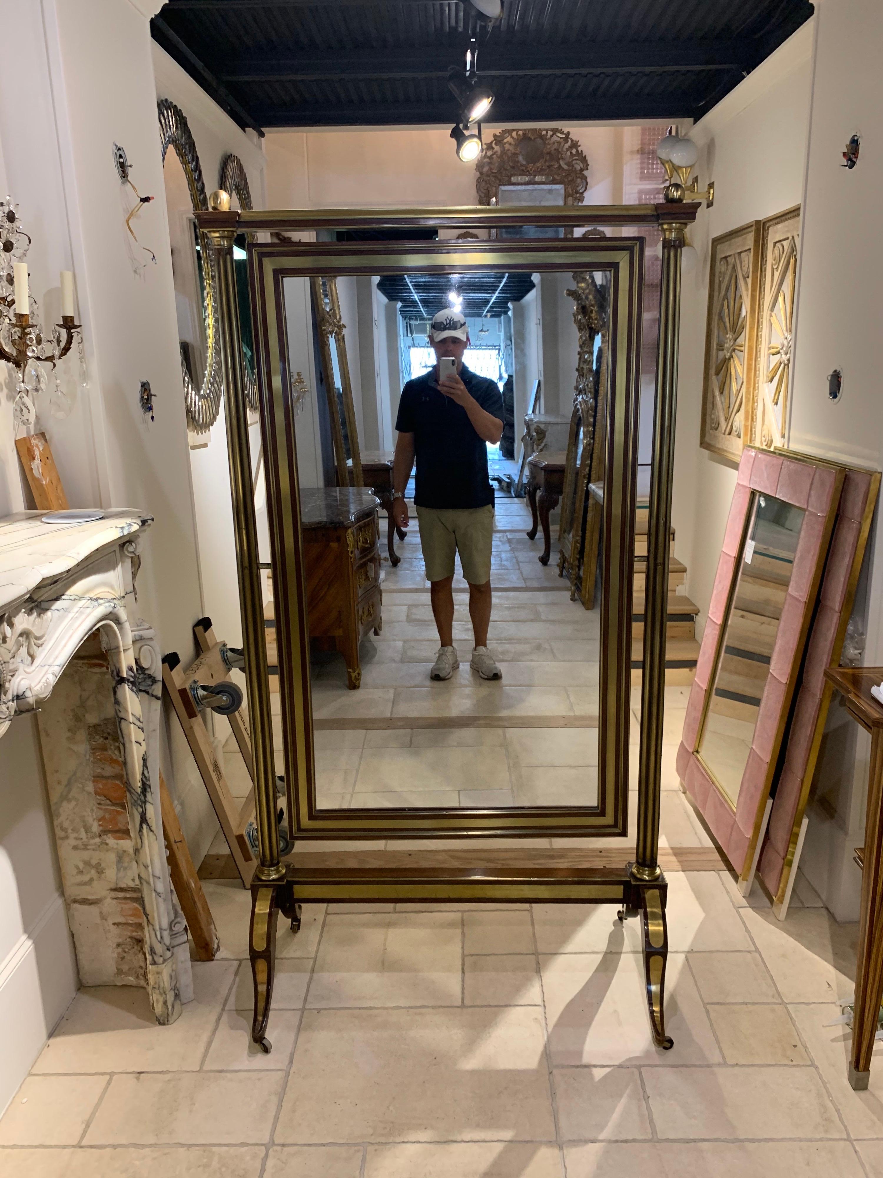 19th Century French Empire Mahogany Cherval Mirror at 1stDibs