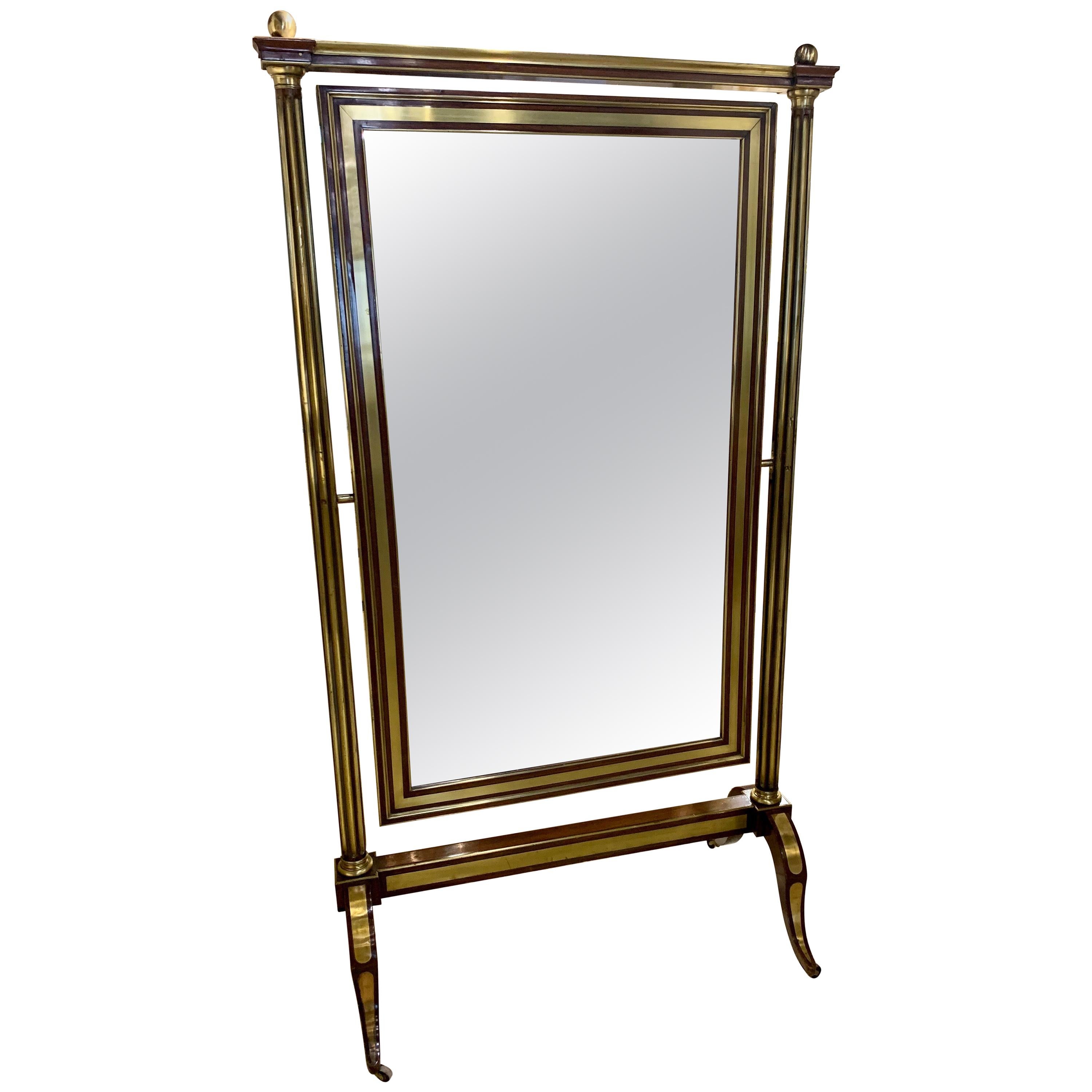 19th Century French Empire Mahogany Cherval Mirror at 1stDibs