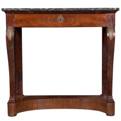 19th Century French Empire Mahogany Console