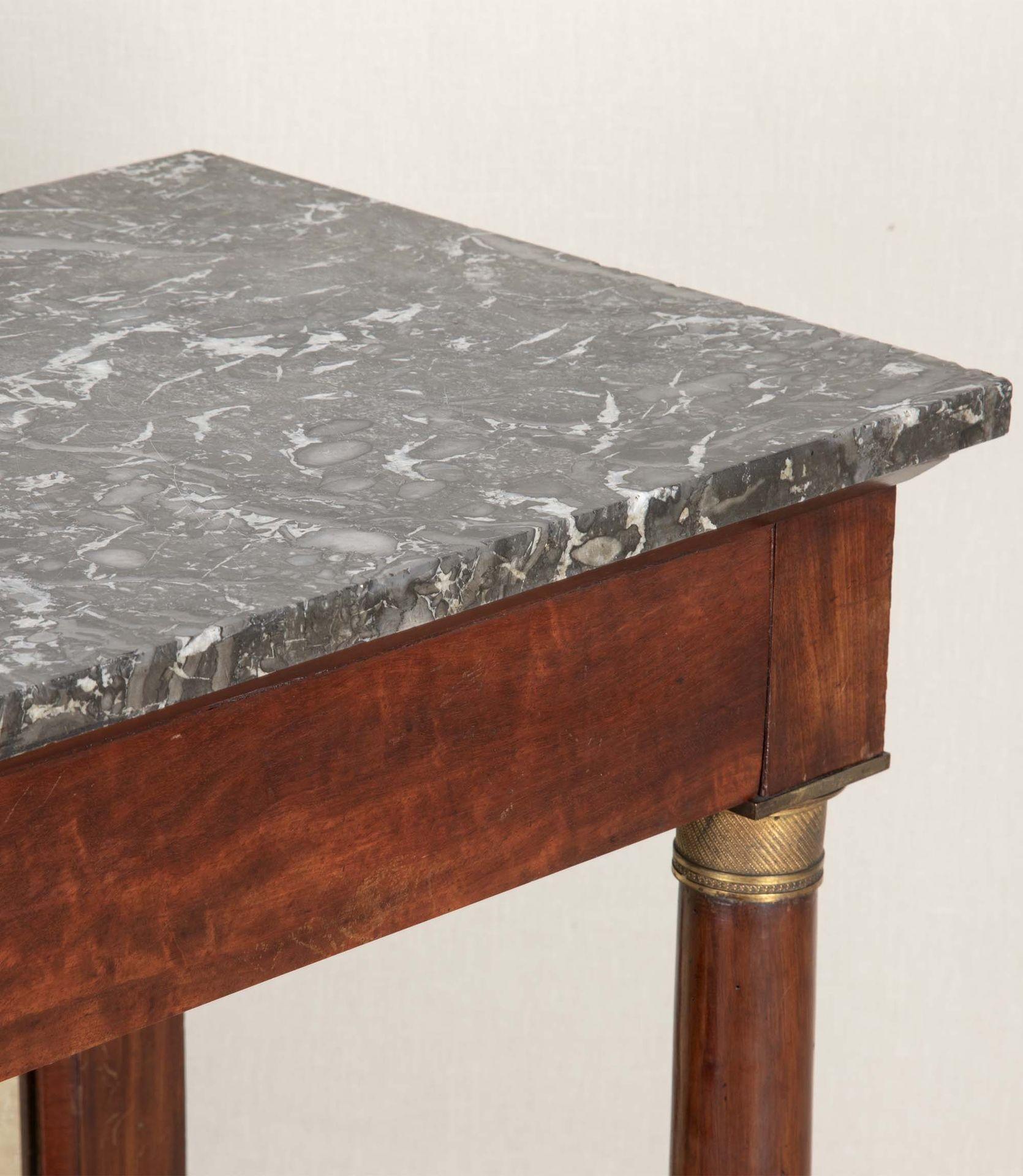 Marble 19th Century French Empire Mahogany Console Table For Sale