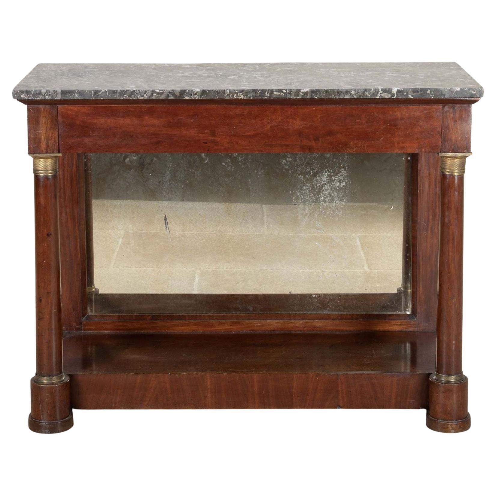 19th Century French Empire Mahogany Console Table