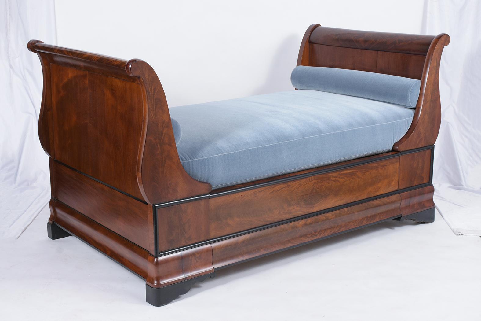 Mohair 19th Century French Empire Mahogany Daybed