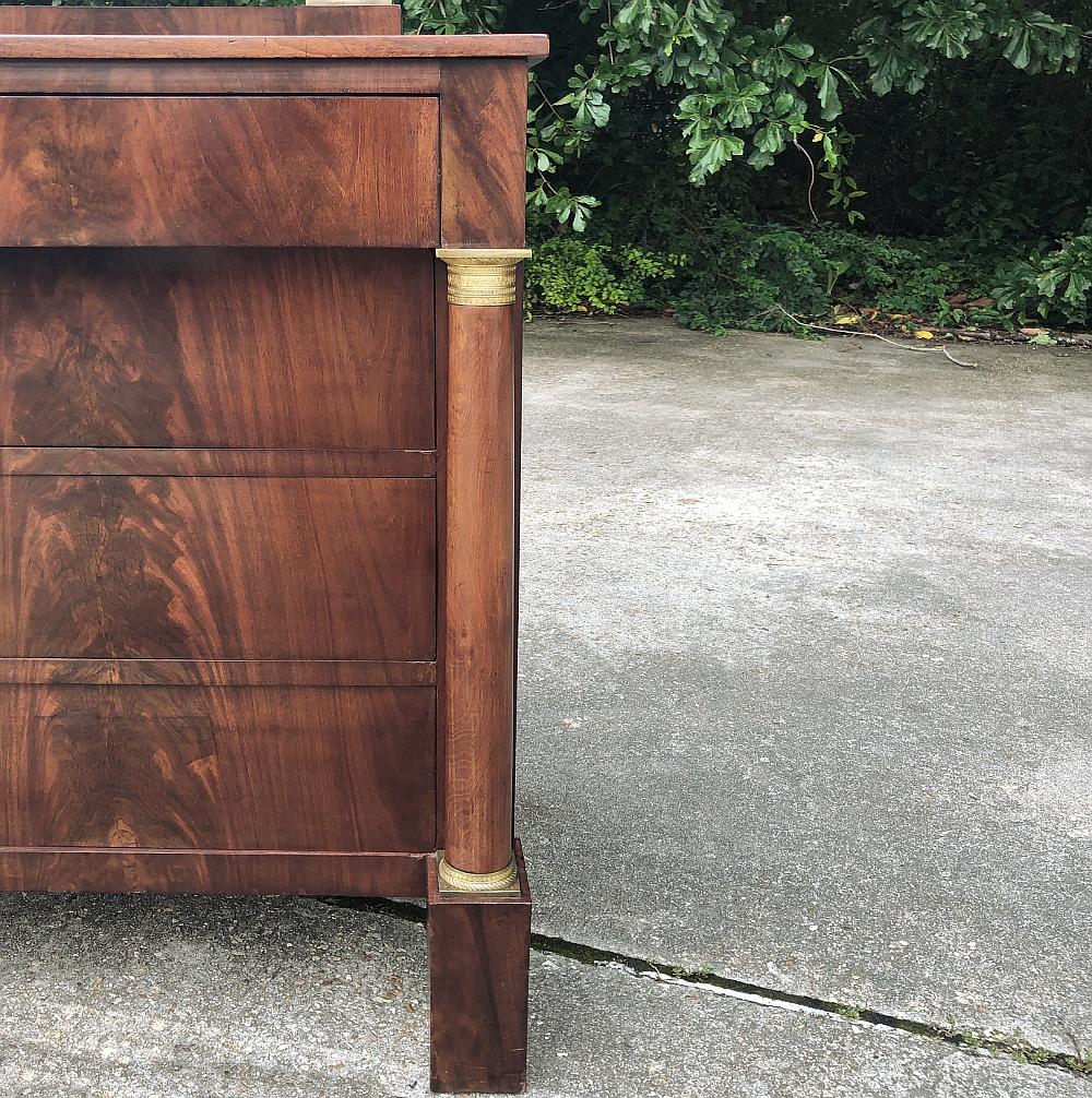 19th Century French Empire Period Mahogany Dresser with Mirror For Sale 1