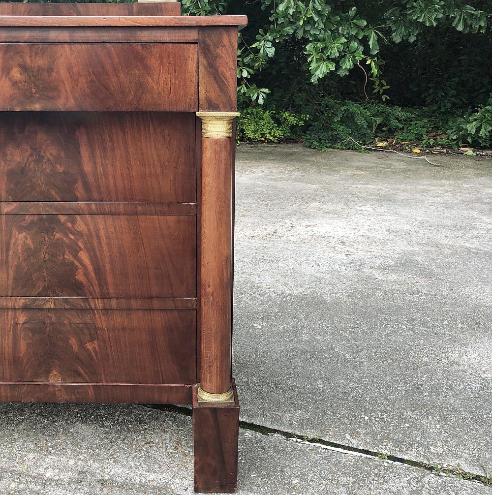 19th Century French Empire Mahogany Dresser with Mirror For Sale 1