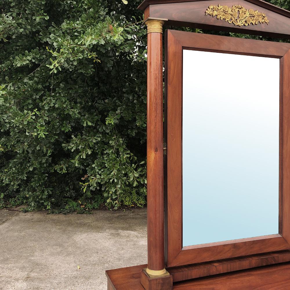 Napoleon III 19th Century French Empire Period Mahogany Dresser with Mirror For Sale