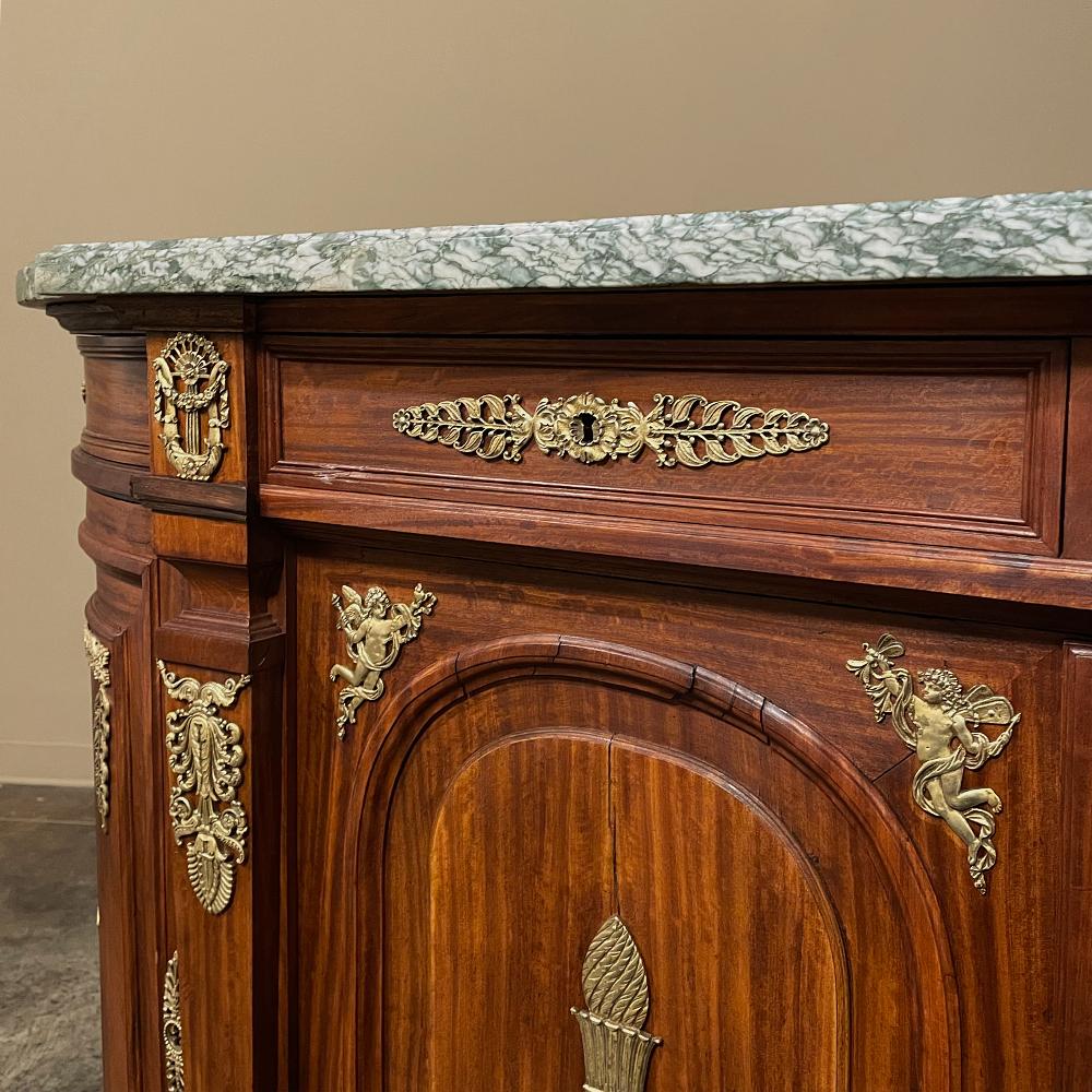 19th Century French Empire Mahogany Marble Top Buffet For Sale 7