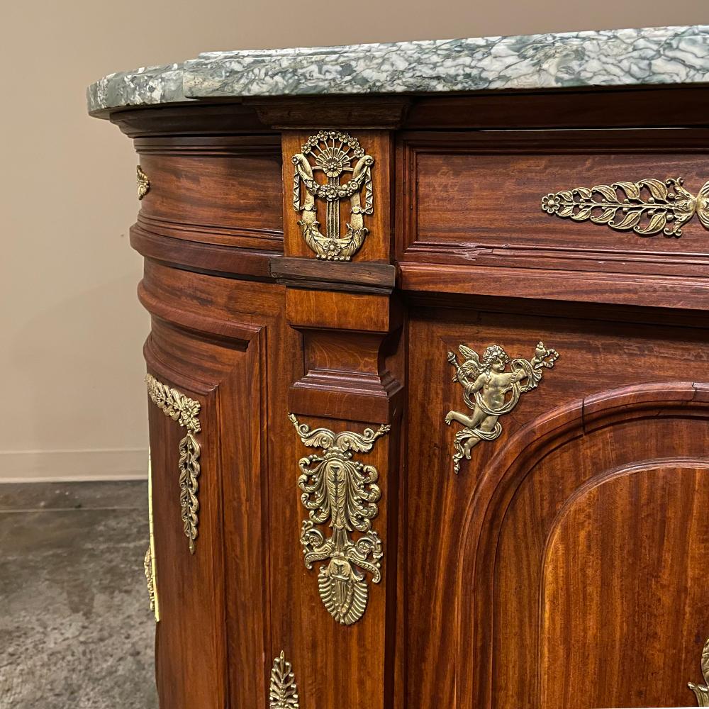 19th Century French Empire Mahogany Marble Top Buffet For Sale 9