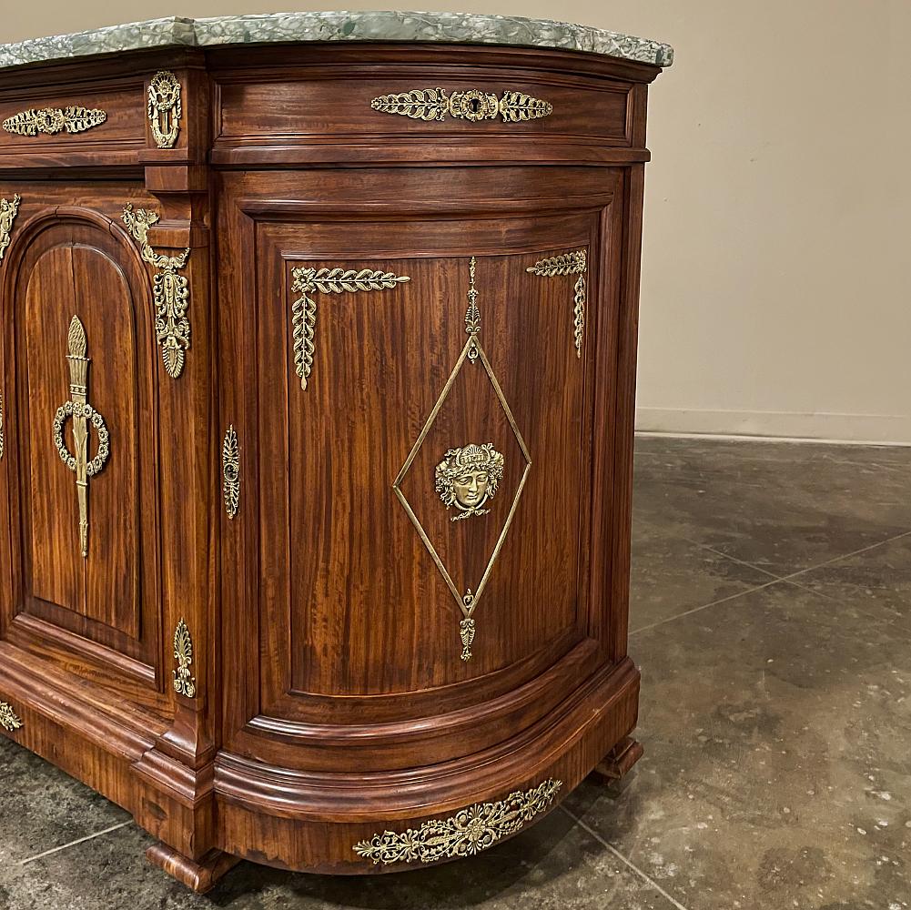 19th Century French Empire Mahogany Marble Top Buffet For Sale 12
