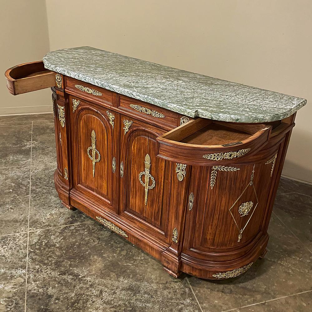 19th Century French Empire Mahogany Marble Top Buffet For Sale 2
