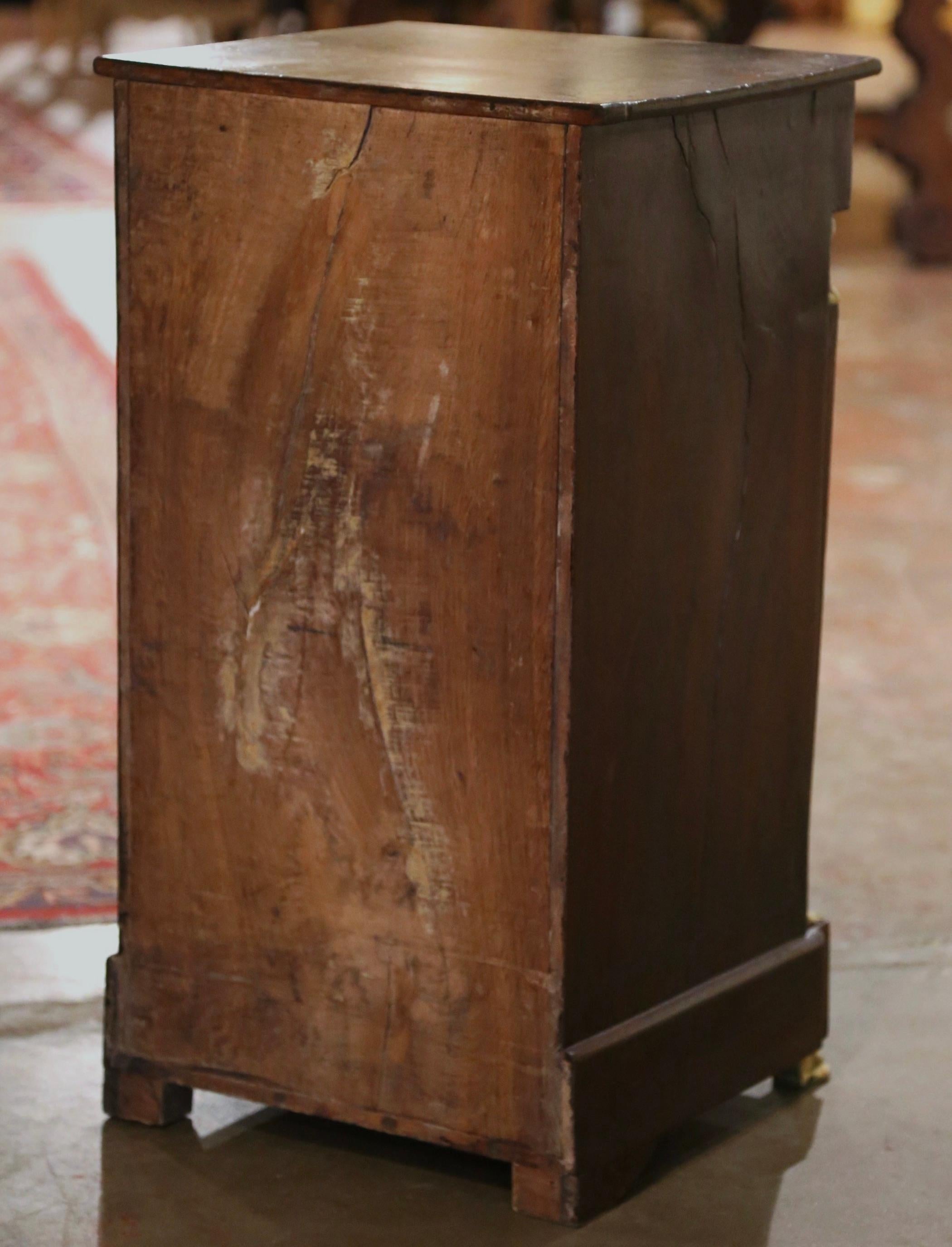 19th Century French Empire Mahogany Nightstand Bedside Table with Bronze Mounts For Sale 9