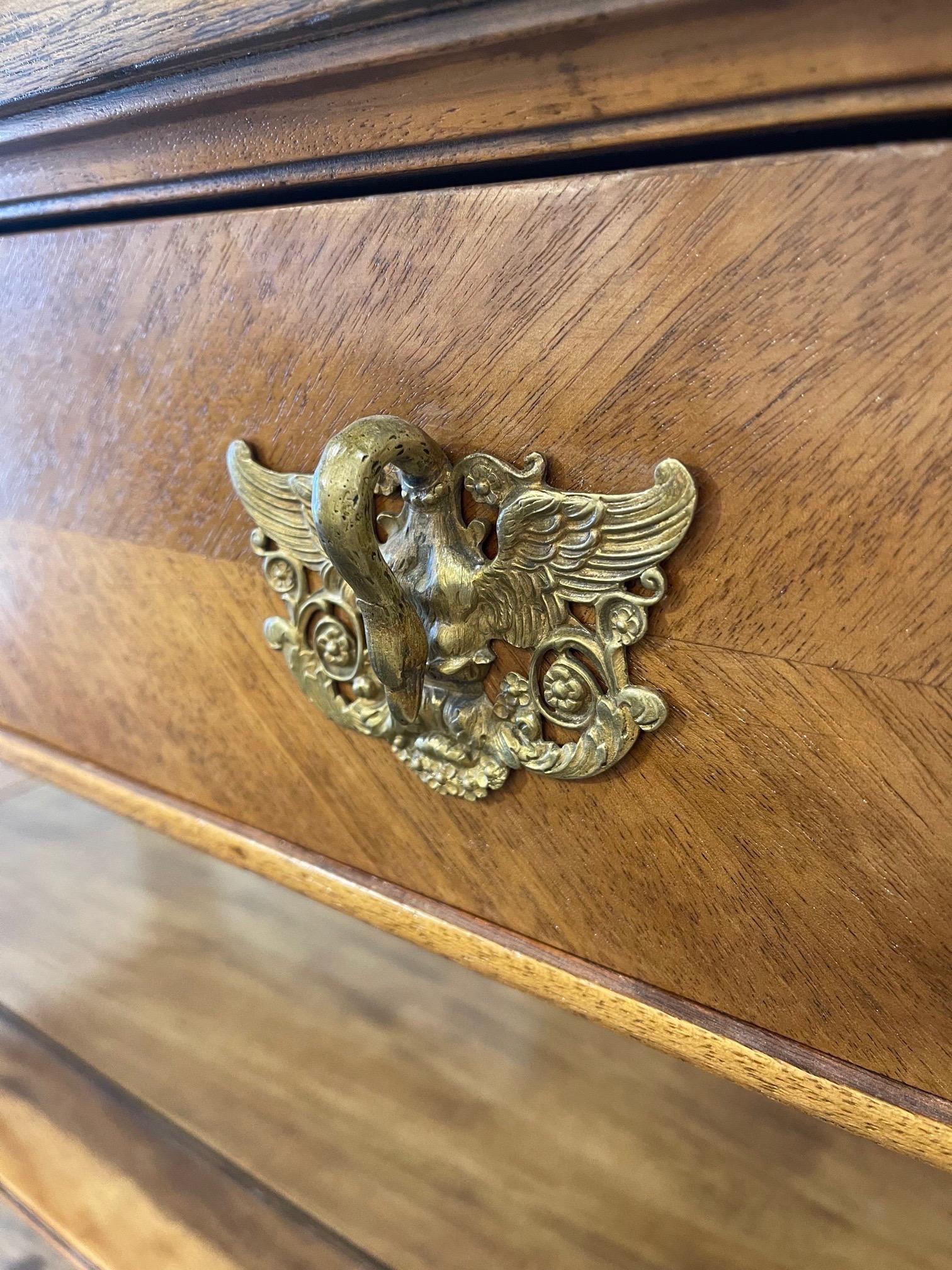 19th Century French Empire Mahogany Server with Bronze Mounts 1