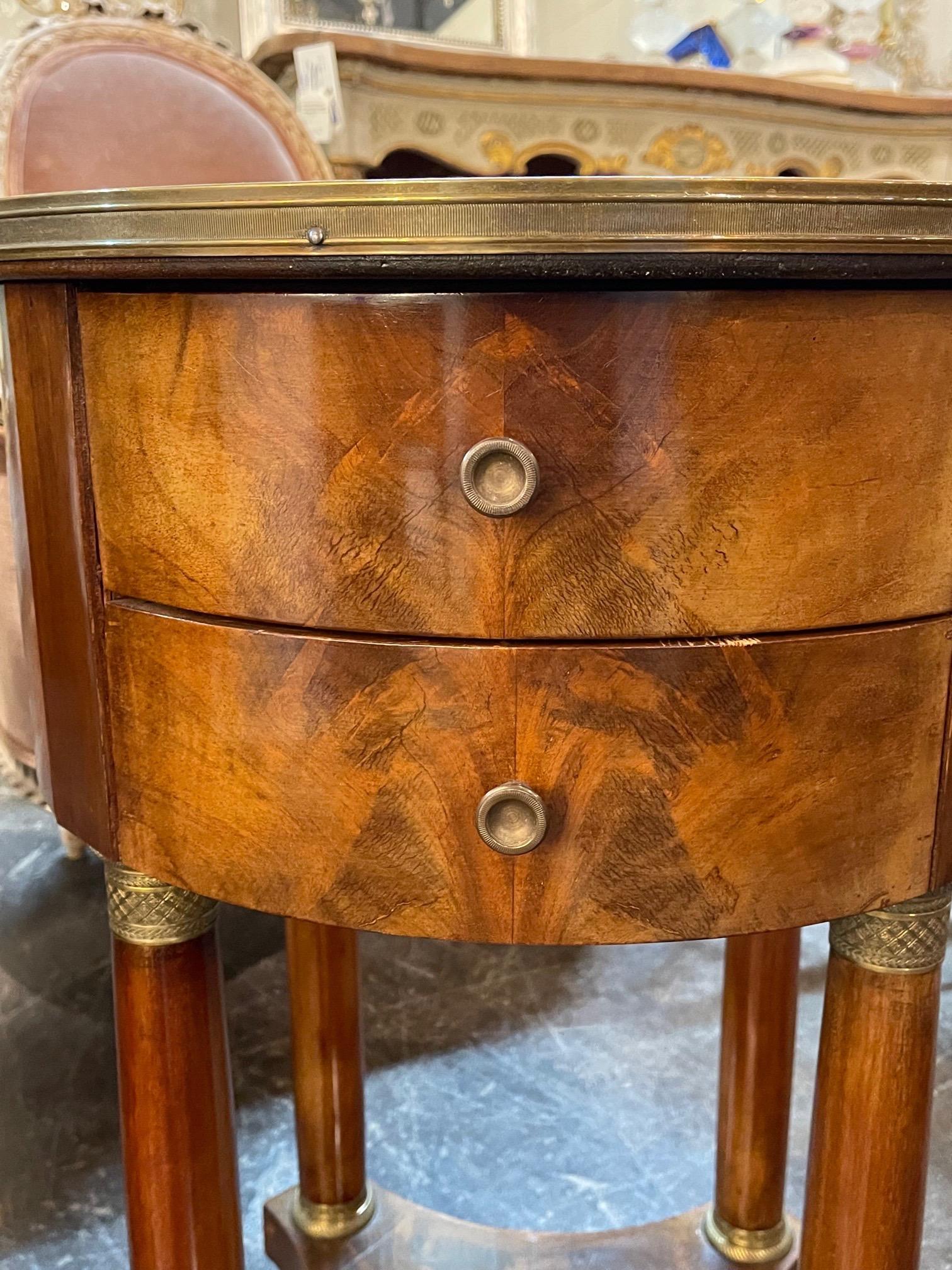 19th Century French Empire Mahogany Side Tables with Marble Tops 3