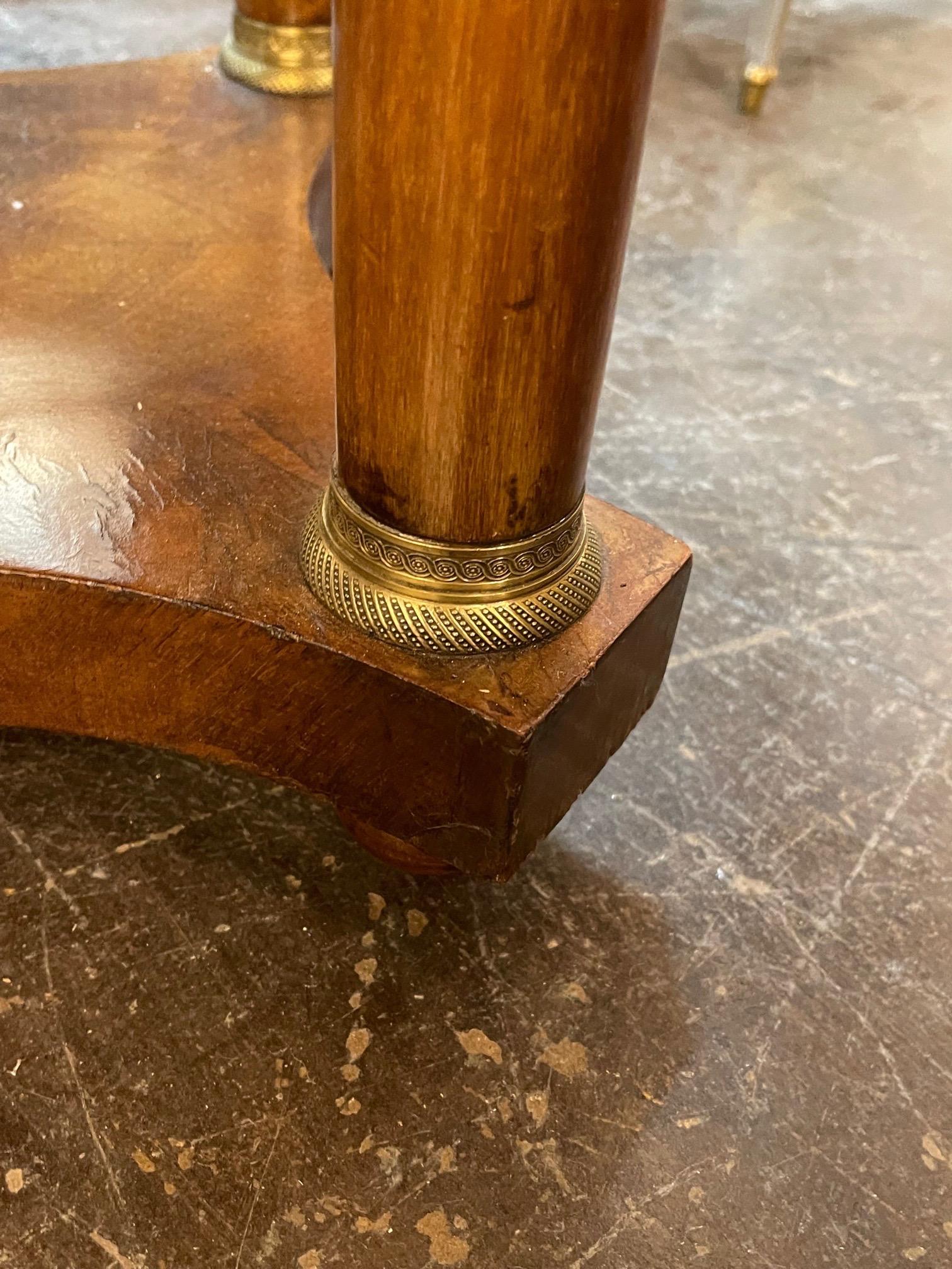 19th Century French Empire Mahogany Side Tables with Marble Tops 5