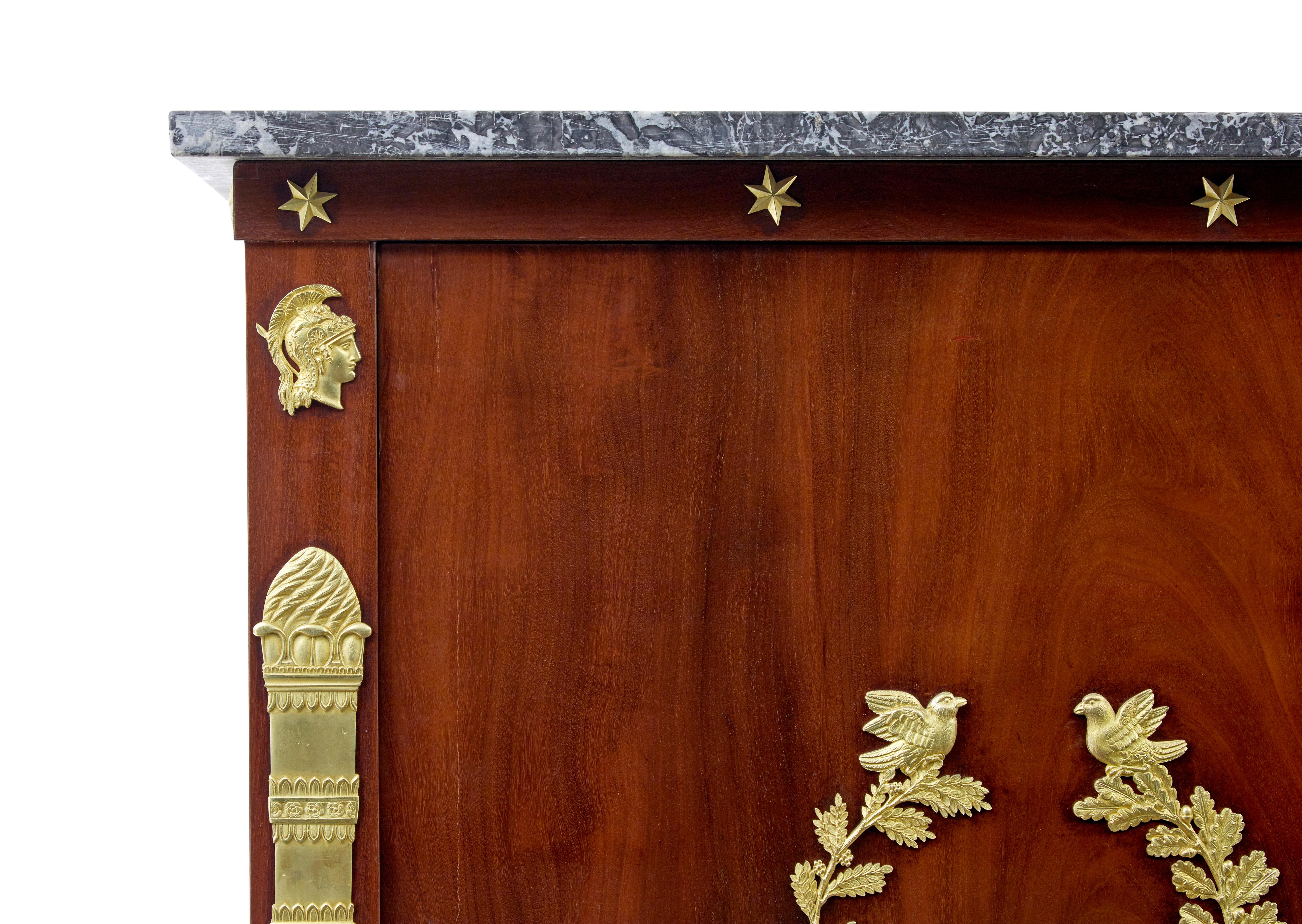 Ormolu 19th century French empire mahogany sideboard For Sale