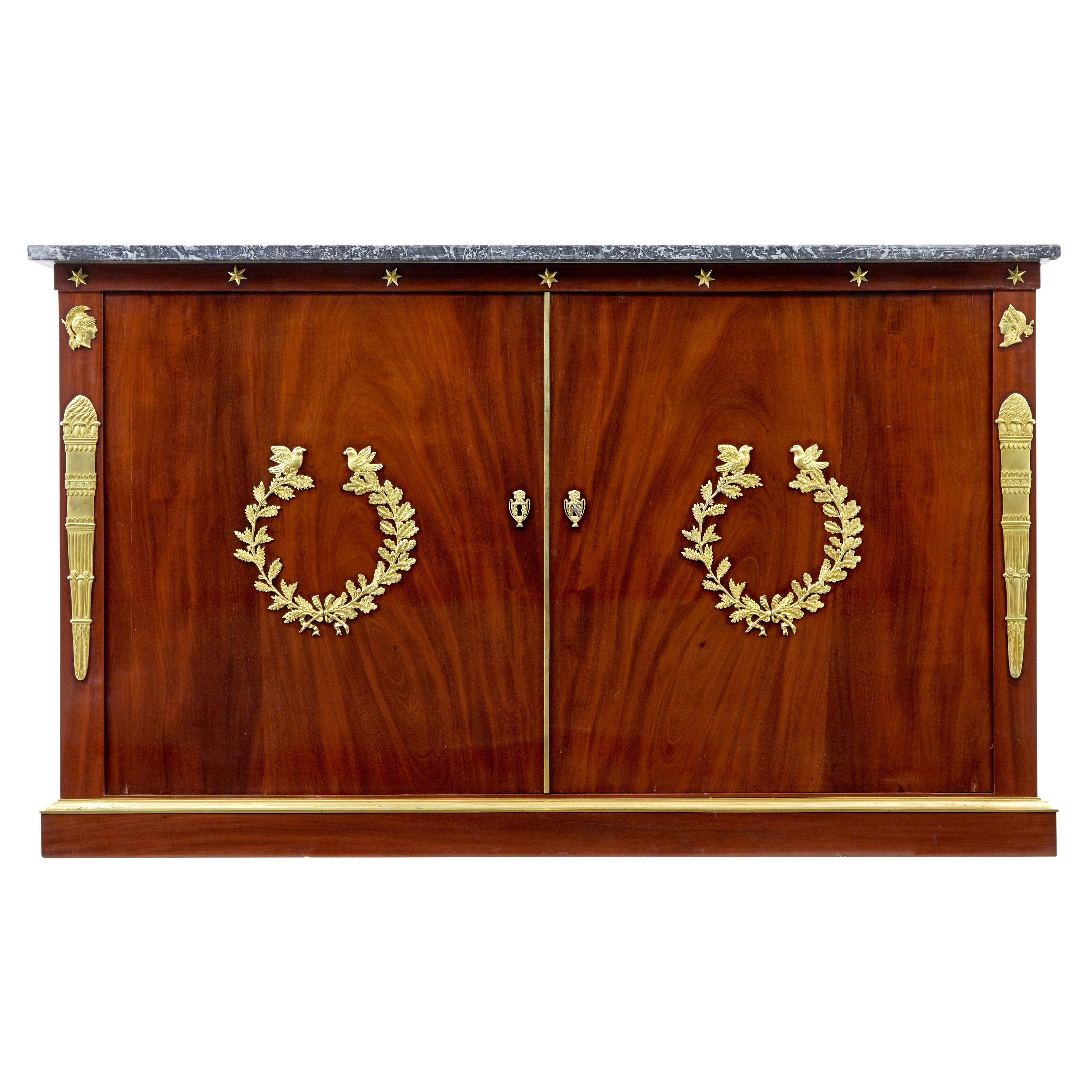 19th century French empire mahogany sideboard For Sale