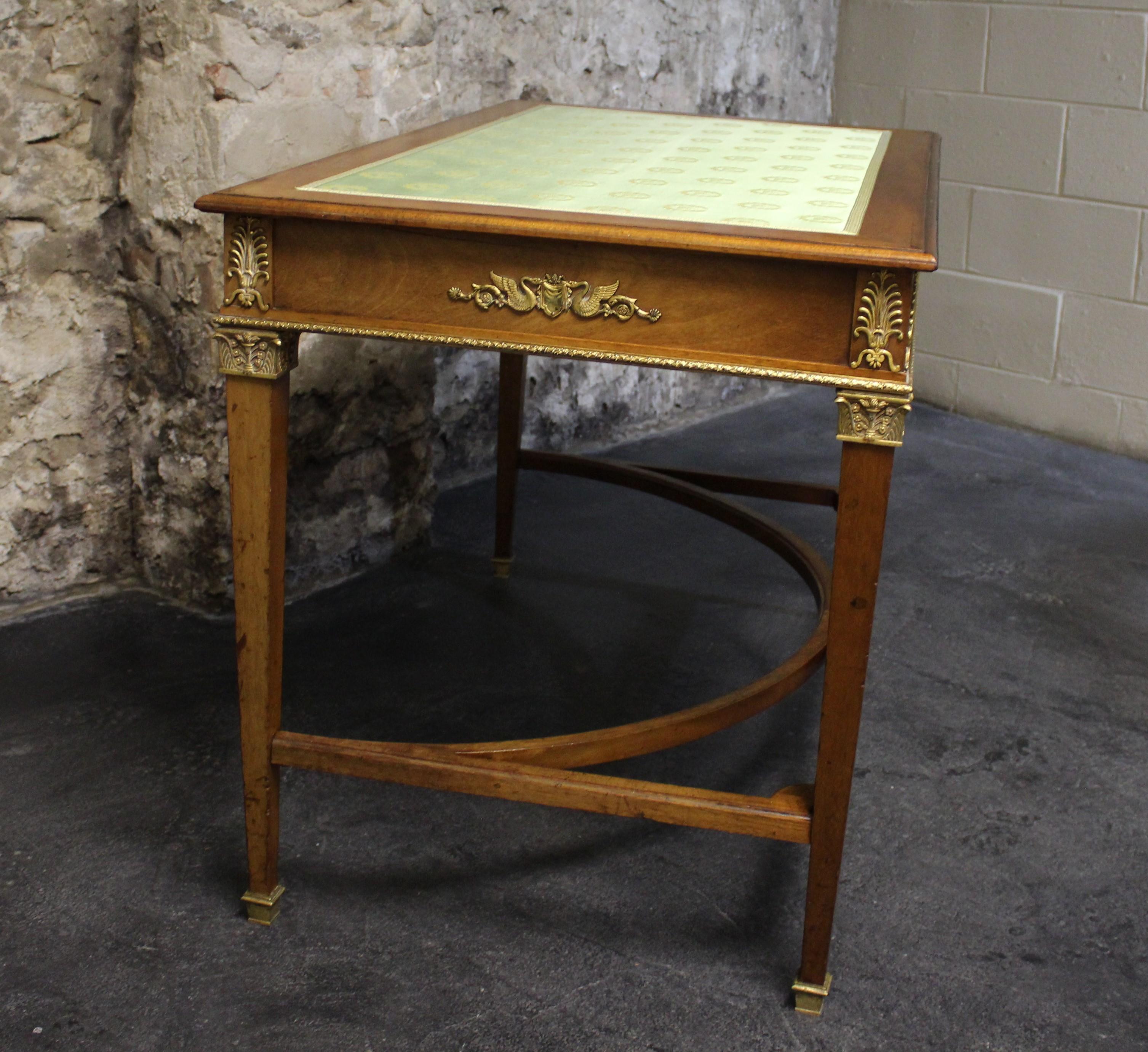 19th Century French Empire Mahogany Two-Drawer Desk 5