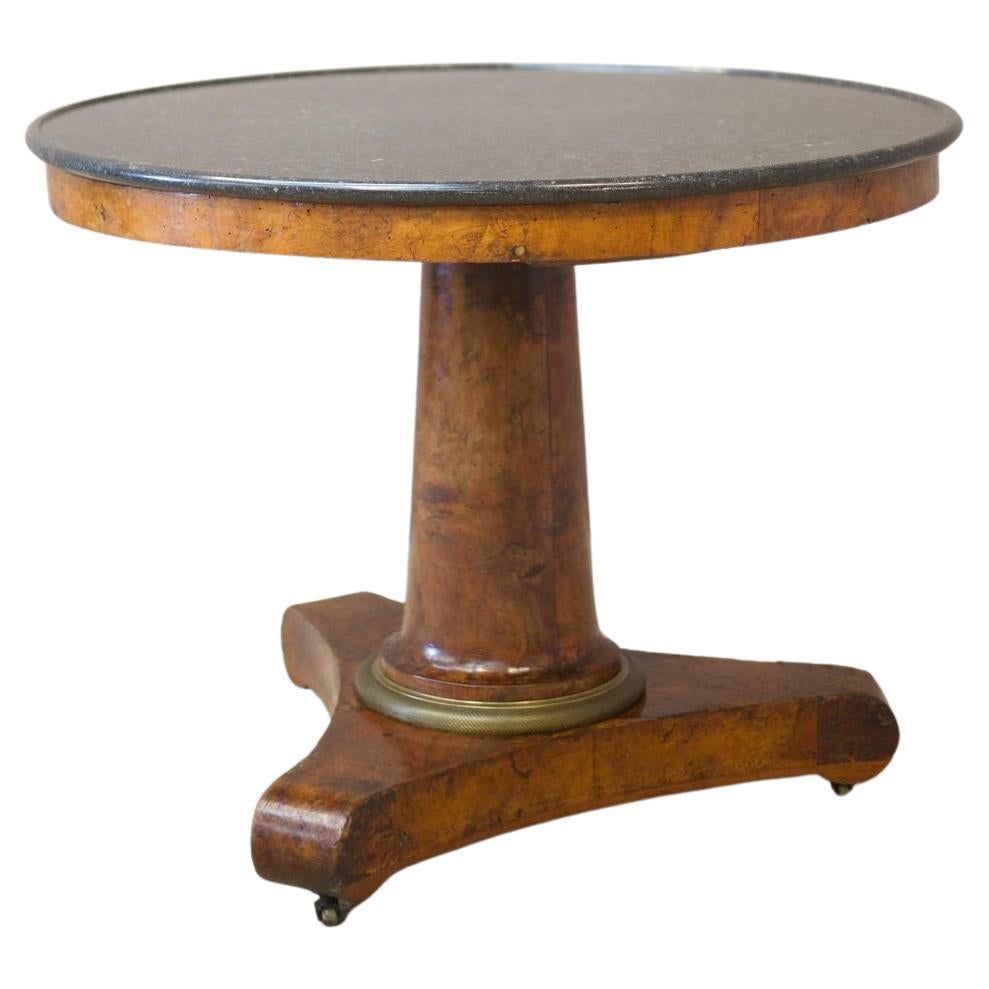 19th Century French Empire Marble Gueridon Table