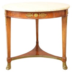 19th century French empire Marble gueridon table