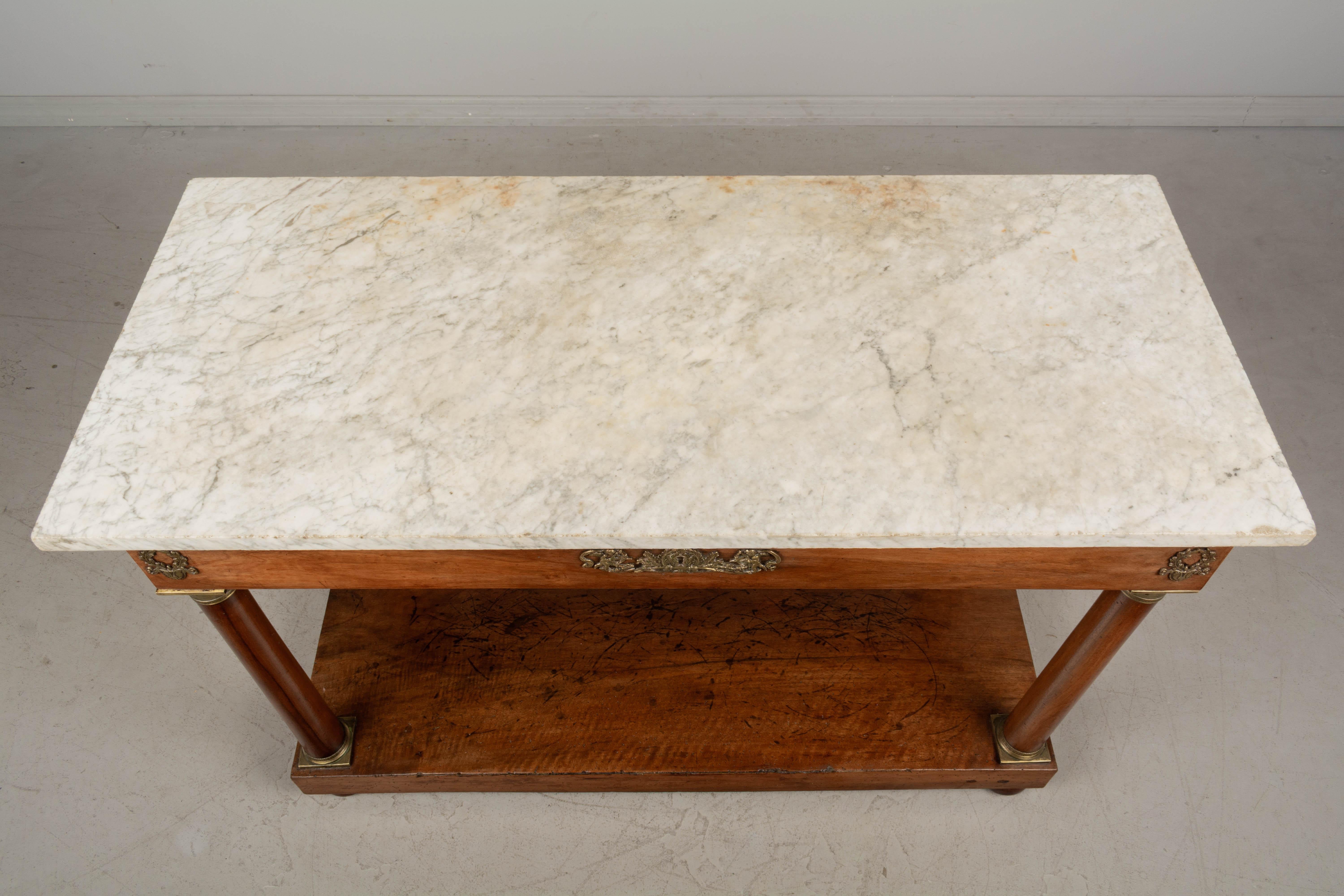 19th Century French Empire Marble-Top Console en venta 3