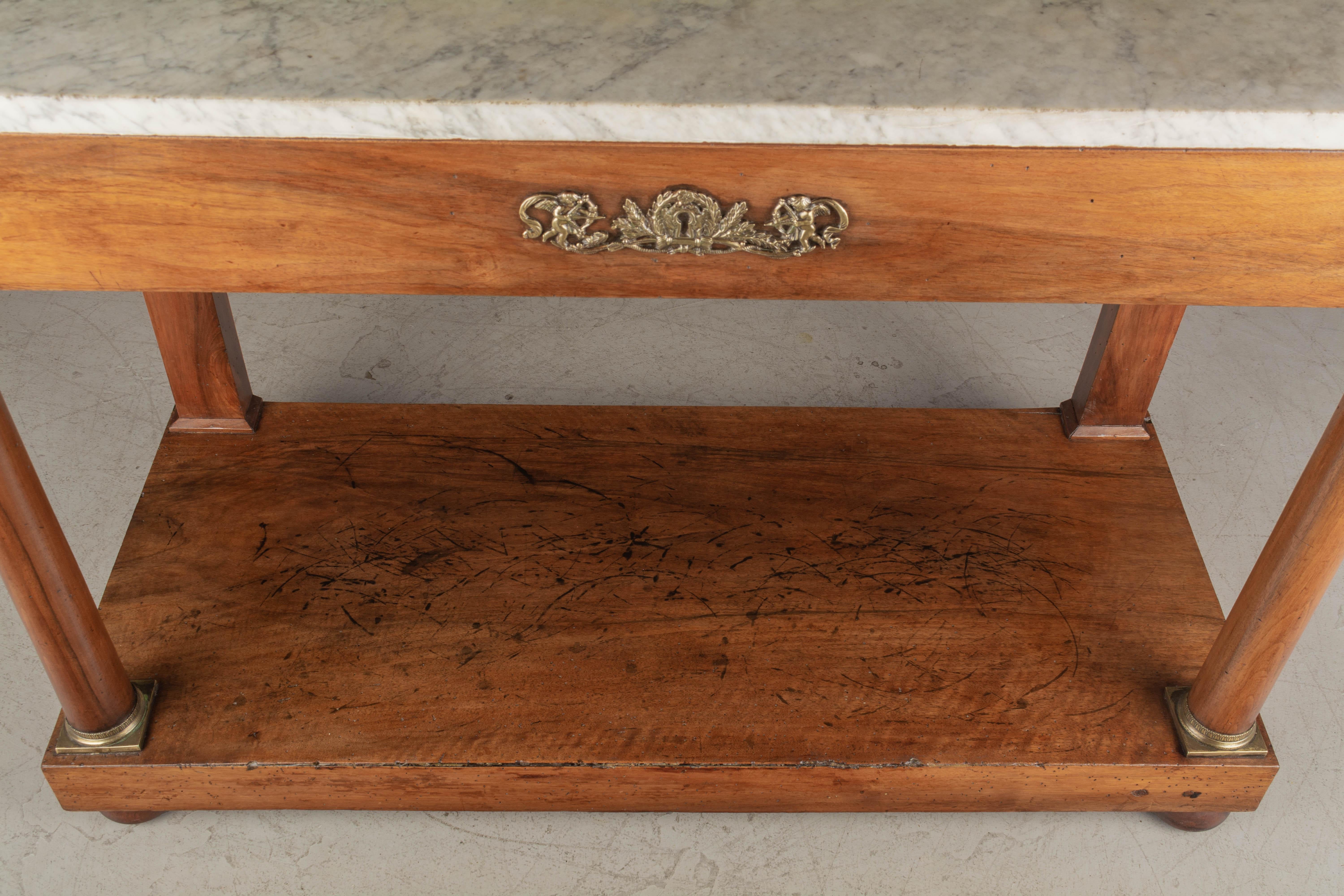 19th Century French Empire Marble-Top Console en venta 4