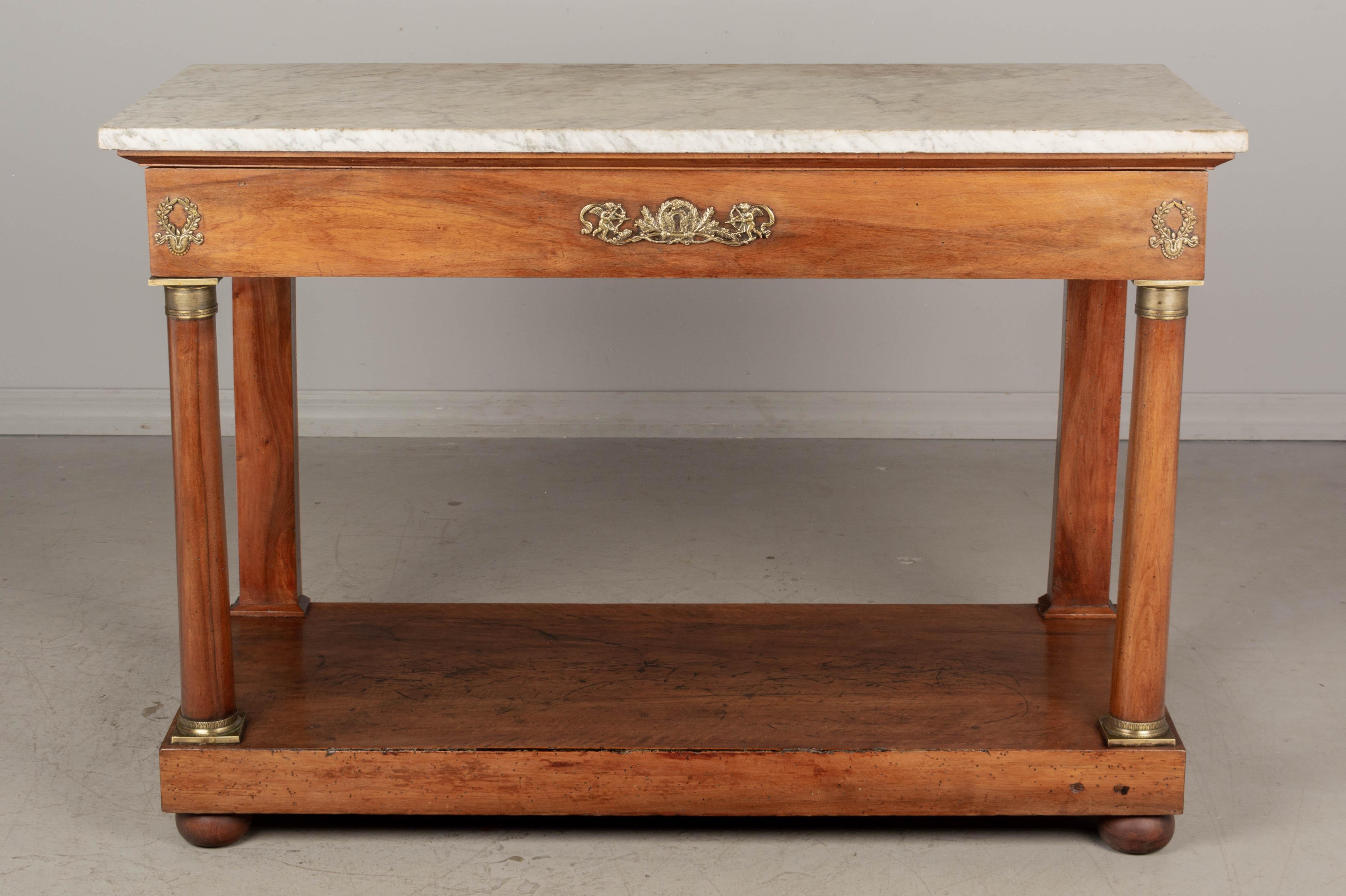 19th Century French Empire Marble-Top Console In Good Condition For Sale In Winter Park, FL