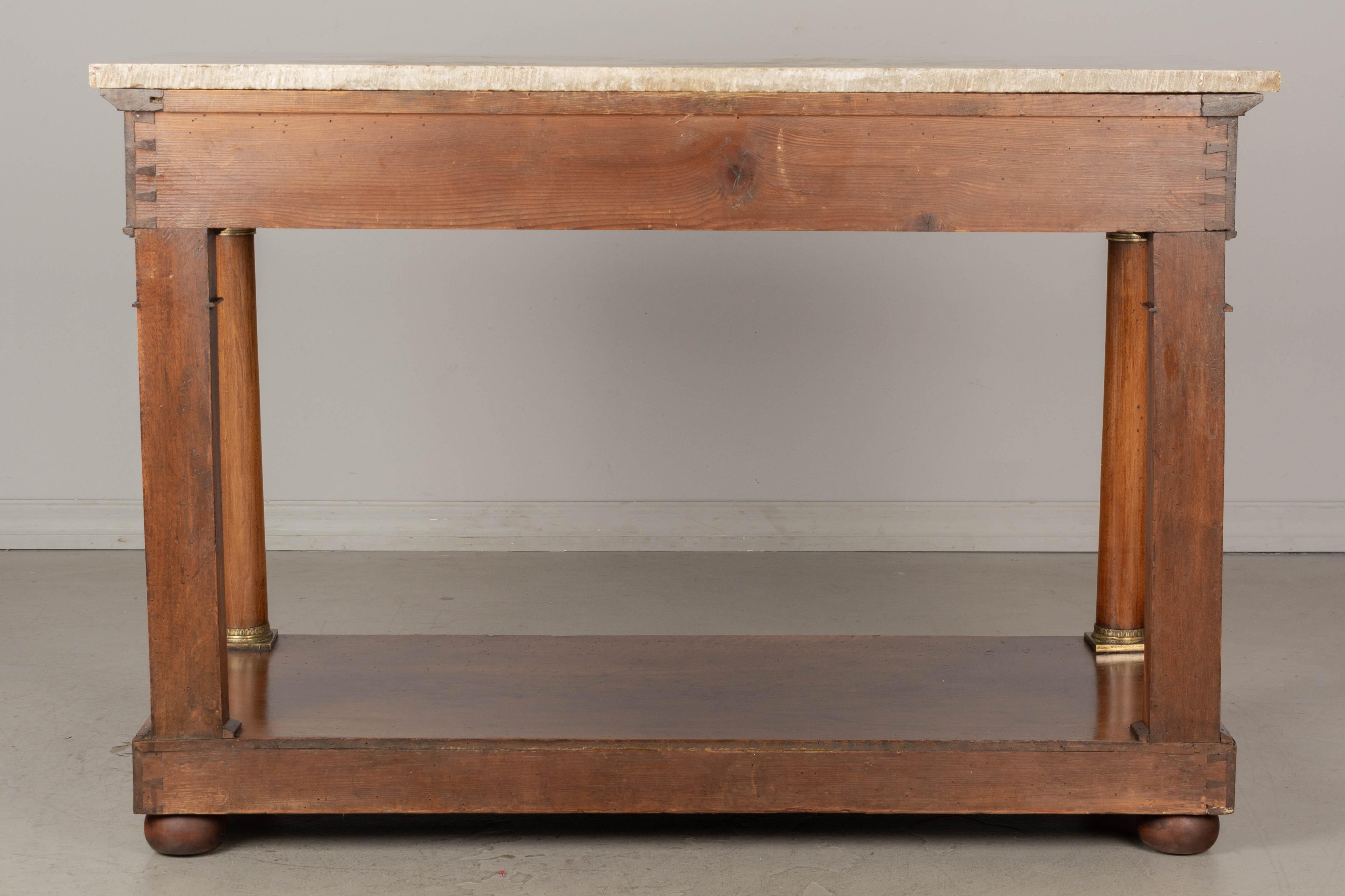 19th Century French Empire Marble-Top Console en Bueno estado para la venta en Winter Park, FL