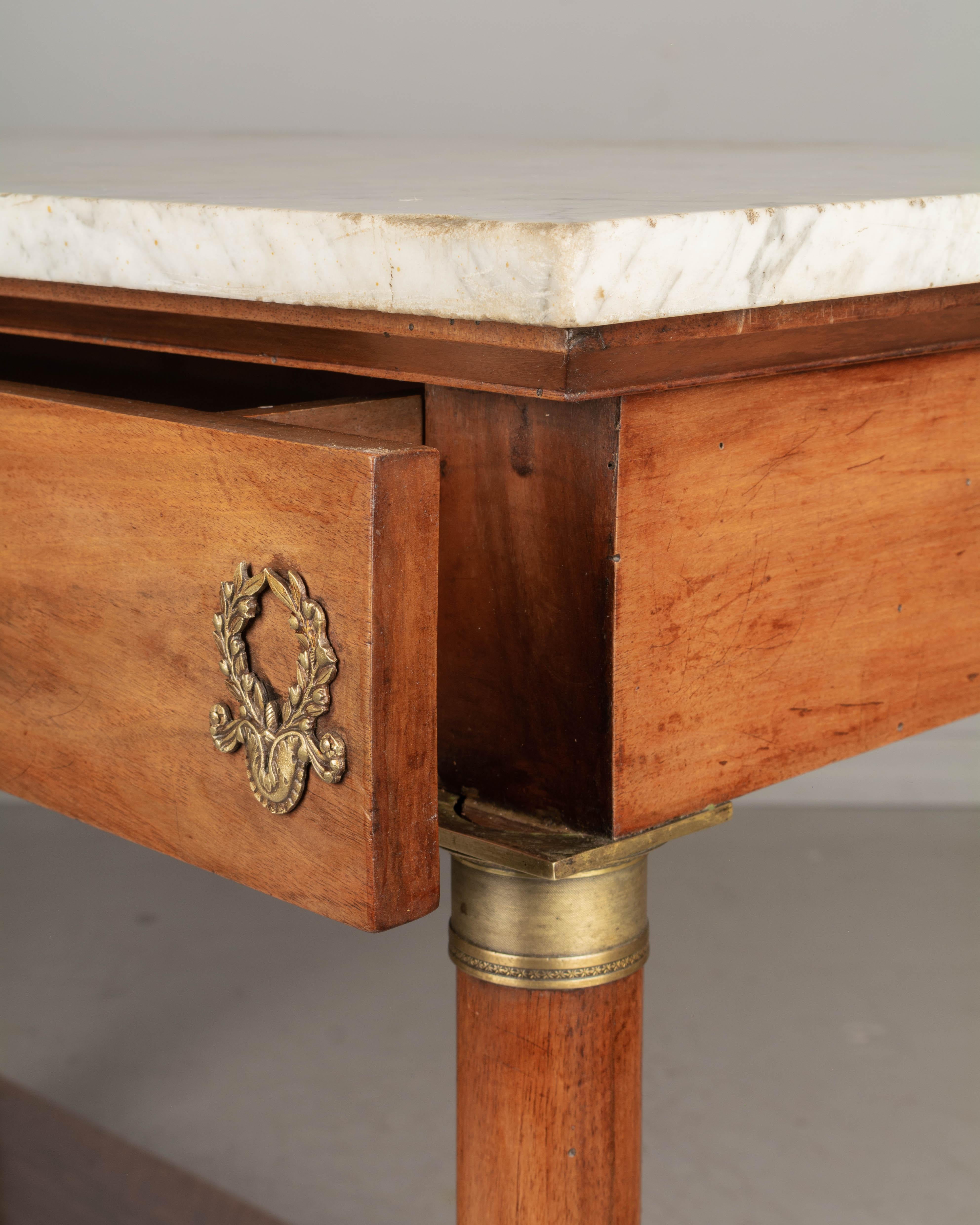 19th Century French Empire Marble-Top Console For Sale 4